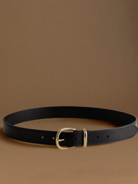 NWT Quince Allegra European Leather Belt in Black Size Medium main image 4